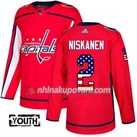 Washington Capitals Dresy Matt Niskanen 2 2017-2018 USA Flag Fashion Černá Adidas Authentic - Dětské